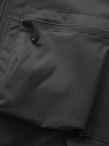1pc Men's Boyfriend Style Spring/Autumn Sports Running Workout Outdoor Cycling Hiking Utility Hooded Jacket - Black - View 7