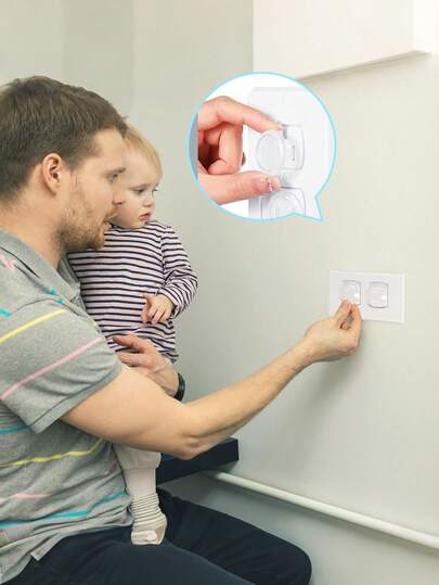 10pcs/20pcs/30pcs/Pack Baby Proofing Safety Child Safety Electrical Plug Protector With Hidden Handle Outlet Cover For Electrical Outlets For The Protection Of Children And Toddlers.