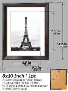 A4/A5/4x4/4x6/5x7/6x6/8x8/8x10 倒角邊相框，復古照片框適用於牆面/桌面，黑色/紅色/棕色/灰色/橡木/木紋照片架，仿木材質，高端加厚條，硬體升級 - 彩色 - 查看 22
