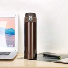 1 pièce Gourde isotherme en acier inoxydable d'une capacité de 500 ml, bouteille d'eau portable pour le bureau/la voiture, tasse pour sports de plein air, idéale pour les cadeaux, tasse à café/jus