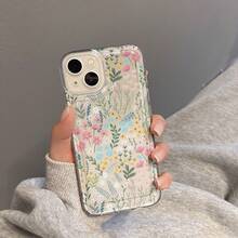 Funda transparente de TPU resistente a golpes con flores de colores, que luce un diseño único. Compatible con phone 6, 15, 14, 13, 12 y 11 Pro/Pro/Plus. Suave y resistente a golpes. - transparente - Ver 1