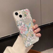 Funda transparente de TPU resistente a golpes con flores de colores, que luce un diseño único. Compatible con phone 6, 15, 14, 13, 12 y 11 Pro/Pro/Plus. Suave y resistente a golpes. - transparente - Ver 4
