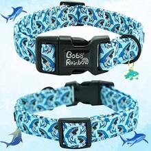 Dog Collar Shark Print Adjustable Cute Pet Collar Soft Puppy Collar