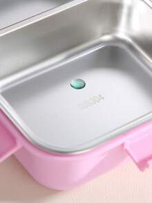 1pc Cute Cartoon Bento Box With Fork And Spoon, Divided Portable Lunch Box, Large Capacity Lunch Container, Leak-Proof Plastic Lunch Box, Stackable Lunch Compartments - Multicolor - View 7