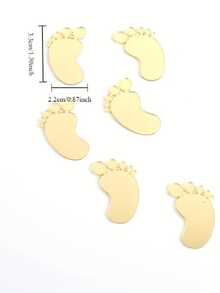 2 set/12 piezas Juego de decoraciones de topes de pastel de acrílico dorado para bautizo, baby shower y revelación de género, decoraciones de fiesta, topes de cupcakes con diseño de huellas para celebraciones de cumpleaños - Estilo A - Ver 3
