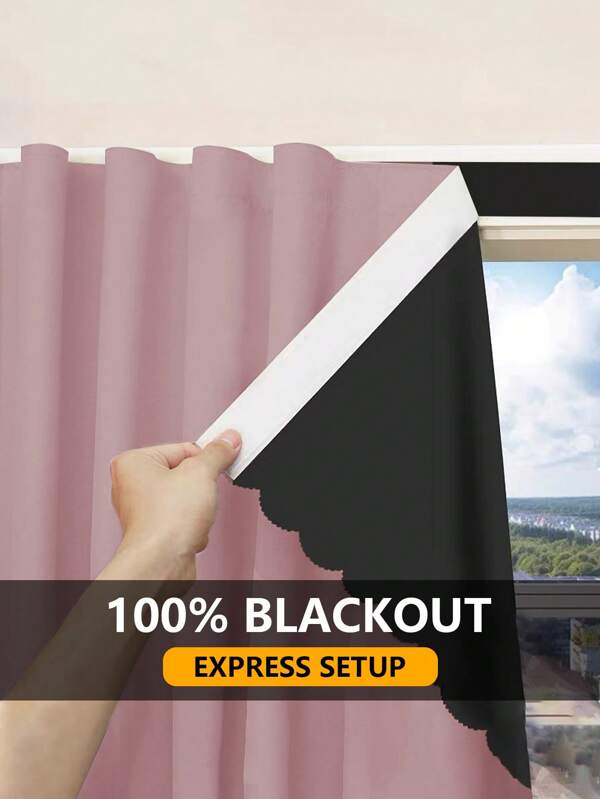 1 pieza Cortina opaca autoadhesiva y portátil al 100%, sin necesidad de perforar, tela parasol adecuada para ventanas, puertas, dormitorios, sótanos - aislamiento térmico, oscurece las cortinas de la pequeña cocina, para todas las estaciones