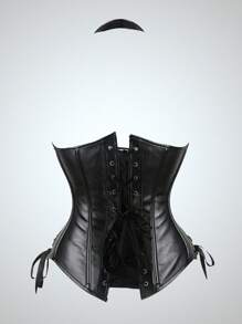 1 Pieza Corsé negro sexy de Halloween, entrenador de cintura con correa y hebilla ajustable, prenda moldeadora para control del abdomen para fiestas festivas