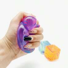 1/4个精致立方体Taba挤压感官玩具，超强挤压感 - 独特漩涡色彩混合 - 颜色随机 - 水晶袋挤压玩具，适合上班族缓解压力，生日和毕业的完美礼物，可爱挤压玩具PVC材质，手指玩具，缓解焦虑和放松，减压玩具，礼盒填充物，篮子填充物，派对礼物，生日礼物 - 彩色 - 查看 11