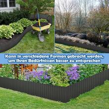 VA-Cerulean Corten Steel Lawn Edging, Galvanized Metal Bed Border, Easy To Install, 18cm High, Flexible Lawn Edging, Root Barrier For Flower Beds Or As A Mowing Edge, Length Adjustable (5M, Black/Silver) - Black - View 5