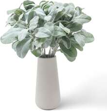 Lambs Ear Stems  Artificial Flocked Lambs Ear Leaves Faux Greenery Stems For DIY Garlands Wreath Wedding Bouquet Centerpiece Home Decoration - 綠色 - 查看 3