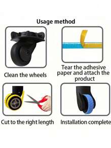 4个装行李箱轮套，硅胶行李箱轮保护套，静音行李箱轮套，行李箱轮套，行李箱轮保护套，行李箱配件轮套 - 彩色 - 查看 6