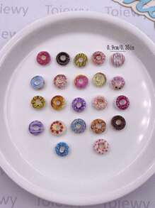 30pcs Mixed Resin Colorful Cute Mini 3D Simulated Donuts Flat Back Stone Scrapbook DIY Jewellery Fashion Decor Crafts Accessories