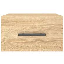 Larryhot Mesitas de noche de pared 2 piezas roble sonoma 35x35x20 cm, bonitas y prácticas, ideales para almacenaje y decoración del hogar - Marrón - Ver 6