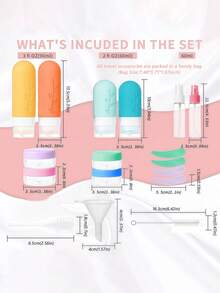 Travel Essentials 17-Piece Silicone Travel Bottles Set, Leakproof Empty Refillable Spray Bottles And Squeeze Bottles For Toiletries, Travel Size Containers For Cosmetics, Shampoo, Conditioner, Soap, Lotion, Liquid, Must-Have Travel Essentials For Women, Complete Travel Kit With Portable Storage Bag, Perfume Travel Refillable Atomizer And Small Spray Bottle Keychain, Ideal Travel Toiletries Organization Solution, Refillable Perfume Bottle For Daily Use, Travel Size Toiletries For Airplane And Cruise Essentials, Beach Vacation Essentials And Easter Gifts For Women, TSA-Friendly Travel Containers For Carry-On Luggage, Versatile Travel Accessories For Weekend Getaways And Business Trips, Lightweight Compact Design For Easy Packing, Perfect Travel Essentials For Cruise, Camping, And Holiday Travel - 彩色 - 查看 5