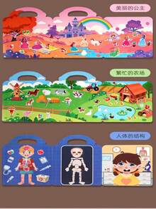 1pc Reusable DIY Sticker Book For Kids, Multi-Scene & Multi-Theme Bubble Stickers, Creative Jelly Stickers, Portable Quiet Busy Stick Sticker Book, Children Sticker Toy Gift - Multicolor - View 11