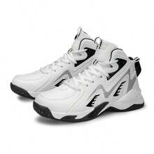 أحذية كرة السلة للرجال، مقاومة للانزلاق، من جلد مقاوم للتآكل، مقاومة للماء، ماصة للصدمات، أحذية رياضية للركض وكرة السلة