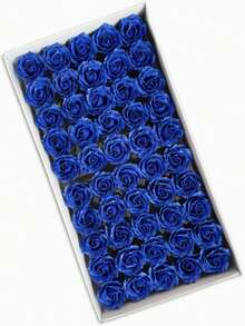 24朵/盒 50朵/盒 5.5cm花頭 玫瑰四層香皂花香仿真永生花玫瑰頭情人節diy花束禮盒玫瑰沐浴花香皂花香氛玫瑰花必備情人節禮物手捧花天然 生日禮物人造花、玫瑰、DIY、婚禮花束、插花、派對、家居裝飾，24 件/50件 - 寶藍色 - 查看 1