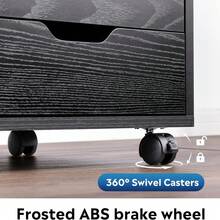 Dresser 5-Drawer Wood Chest For Home Office With Door, Mobile Storage Cabinet And Printer Stand - màu đen - Xem 6