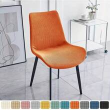 1PC Polar Fleece Arc Chair Covers Solid Color Dining Chair Slipcovers Anti-Dirty Make Up Chair Seat Protctor For Home Wedding Banquet - Multicolor - View 11