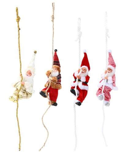 1Pc Santa Claus Christmas Tree Ornament,Christmas Pendant With String,Climbing Rope,Merry Christmas Decoration,Christmas Trees Decor,Home Decor,Xmas Decor