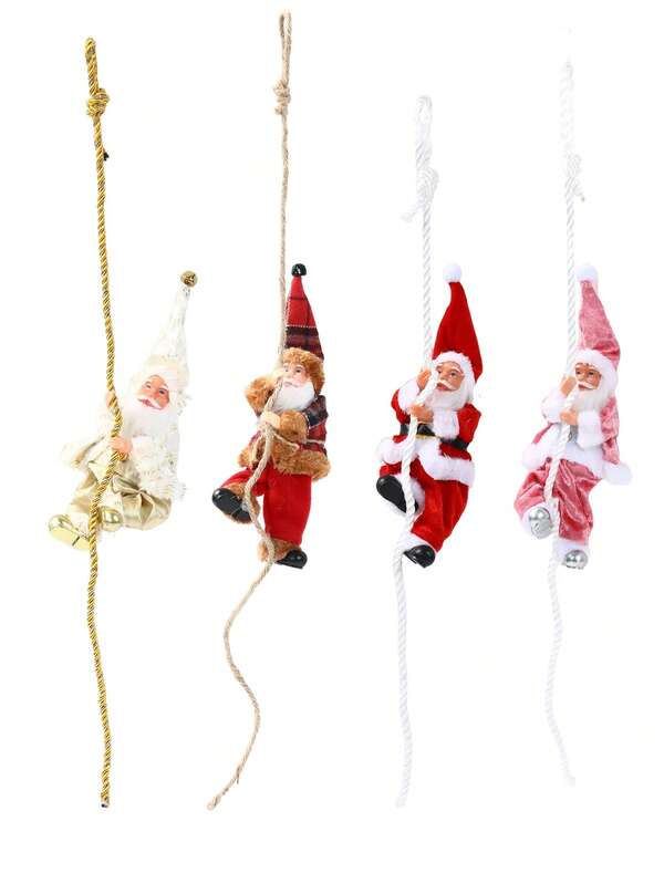 1Pc Santa Claus Christmas Tree Ornament,Christmas Pendant With String,Climbing Rope,Merry Christmas Decoration,Christmas Trees Decor,Home Decor,Xmas Decor
