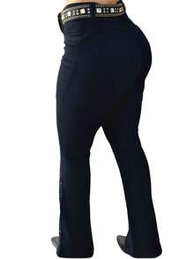 Women's Country Flare Jeans Our Lady Of Aparecida Patron Saint Rodeo Horseback Riding West - Starry - Black - View 2