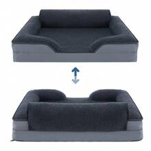 Orthopedic Dog Beds Large Sized Dog - Washable Large Dog Cat Bed Comfort Dogs Couch Sofa With Washable Removable Cover, Pet Bed With Nonskid Bottom. Orthopedic Support: Our Orthopedic Cat Sofa Is Designed To Give Your Pet Unparalleled Support For A Deep, Dreamy Sleep. High-Density Egg-Crate Foam Helps Distribute Weight Evenly And Provides The Perfect Amount Of Pressure Relief And Joint Support - Dark Grey - View 6
