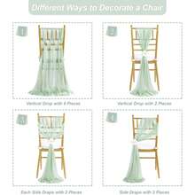 16pcs Set Gray-Green Cheese Cloth Table Runner 20x275cm Boho Sheer Farmhouse Table Cloth For Wedding Bride Baby Shower Birthday Party Thanksgiving Christmas Decor