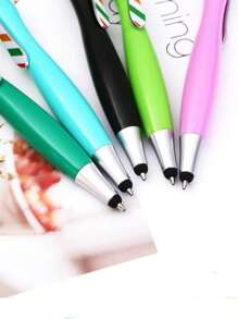 6/12 件卡通笔套装 - 绿色和红色 - 耐用且有趣的设计 - 塑料材质，适合学校、办公室和家庭使用，是返校、感恩节、圣诞节和万圣节礼物的理想选择 - 彩色 - 查看 5