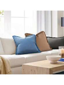 1 件套枕头套带流苏的别致装饰枕头方形靠垫套适用于沙发床客厅农舍波西米亚风装饰 - 淺藍色 - 查看 8