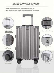 1 件 20/22/24/26/28 英寸行李箱带万向轮，ABS 轻便旅行箱，旅行家用行李箱，男女学生随身行李箱，适合旅行度假旅行商务返校旅行收纳袋，旅行必需品，旅行包，旅行必备品，旅行收纳箱，拉杆箱，学校包，学校配件，学校用品 - 深灰色 - 查看 4