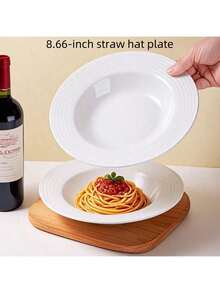 8寸日式黑线白陶瓷盘（1个/2个/4个）、8寸日式黑线白陶瓷盘1个+8.5寸压花圆盘1件套、8寸日式黑线白陶瓷盘1个+9寸牛排盘1件套、8寸日式黑线白陶瓷盘1个+8.66寸草帽盘1件套 - 黑與白 - 查看 9