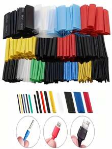 750/580/530/328/127pcs 2:1 Ratio Heat Shrink Tubing Kit - Multi-Color Assortment, Suitable For Industrial, Wire Harness, Wire Management, Electrical & Household Wire Insulation - Multicolor - View 3