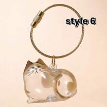 1pc/6pcs Cat Hair Keepsake Memorial Capsule - Transparent Gacha Ball Keychain Pendant For Preserving Beloved Kitty Fur - Pet Loss Remembrance Gift For Cat Lovers
