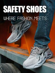 RAYDLINX 男士鋼頭工作鞋，防砸，防刺穿，柔軟，舒適，輕便，透氣，防滑安全鞋，建築工地防護鞋