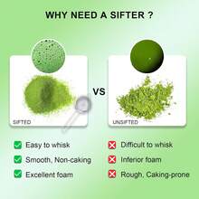 日本抹茶套装，抹茶搅拌器和架子，竹抹茶勺和不锈钢筛子 - 4PCS/5PCS 绿色抹茶工具套装，适合抹茶爱好者 - 彩色 - 查看 10