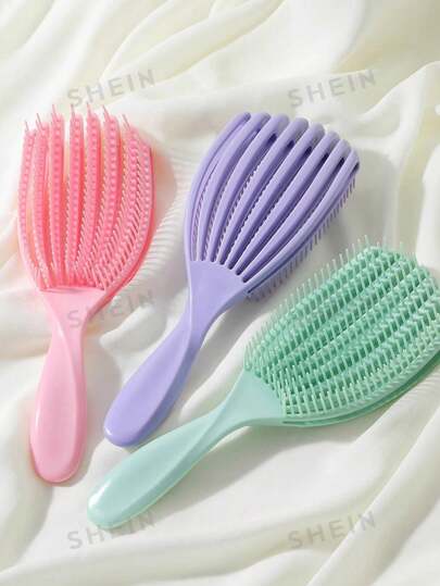 1pc Large Curved Shell Hair Brush, High Elasticity Fluffy Smooth -Free Multifunctional Massage Comb, Hair Styling Kit, Hair Tool Kit, Hair Accessories ,Hair Styling Tools