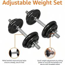 Adjustable Dumbbell Hand  Set, 38 Pounds, Black