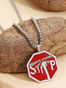 1pc "The Last Of Us Part II" Men's Pendant Necklace, 18K Gold Firefly Wing Cordyceps/Infection Warning Sign Necklace, Cosplay Accessory, Perfect Gift For TLOU Fans And Ellie & Joel Enthusiasts - 1 the Last Of Us Necklace - View 17