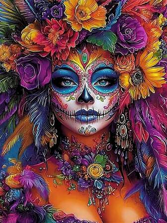 5D Diamond Painting Kit - Witch, Halloween Home Wall Decor, Cross Stitch Mosaic Painting, Holiday Gift, Autumn, Beginner, Frameless, Multiple Sizes Available