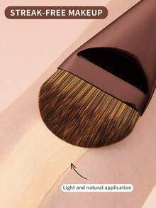 MAANGE 1pc/2pcs/3pcs Professional Aluminium Face Makeup Brush Set,Tongue Type Ultra-Thin Foundation Brush,One Line Shape Foundation Brush,Double-Head Brush,Nose Shadow Brush,Can Be Used For Foundation Concealer Brush, Liquid Foundation Brush,These Using Soft Fibers And Gentle On The Skin,Suitable For Daily Use And Travel,Portable Travel Makeup Brush Set,Gift For Women & Girls - Chocolate Brown - View 9