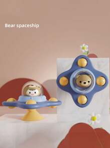 1pc Suction Cup Rotator Baby Toy, Christmas Baby Pacifier Toy Cartoon Airplane Pacifier, Baby Bath Fun Suction Cup Rotator, Early Education Tabletop Game, Infant Sensory Toy, Spinning Top Toy, Baby Sensory Toy, Recommended Baby Halloween Thanksgiving Pacifier Gift - Multicolor - View 8