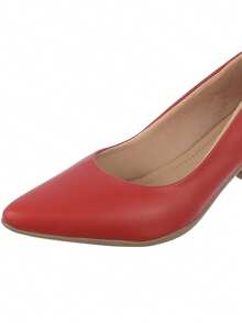 Anna Karol 6cm High Thick Heel Luxury Pointed Toe Pumps - 紅色 - 查看 2