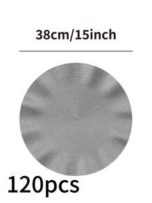 1/4/6/12pcs Bohemian Style Woven Round Placemats, 15 Inch, Solid Color, Kitchen Dining Table Decor Coasters, Non-Slip Pads For Holiday Party, Birthday, Wedding, Dinner, Home Decor, Dorm (Multiple Color Options)