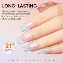 Rainbow Cat Eye Gel Polish 15ml Holographic 9D Cat Eye With Magnetic Stick For A Ittery Iridescent Galaxy Effect Soak Off UV Lamp Perfect For Nail Art DIY Manicures At Home-0346 - Cầu vồng - Xem 5