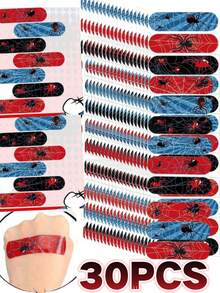 30pcs Emergency Band-Aids ,Cartoon Fairy Tale With Ten Spider Patterns, Emergency Hemostatic Bandage For Small Wounds, Wound Closure Patch Or Body Care Band-Aids For Emergency Kit Bag - Multicolor - View 1