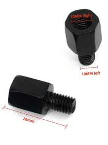 Black Mirror Adapter M10 M8 10MM 8MM Motorcycle Scooter Rearview Mirrors Adapters Right Left Hand Thread Conversion Bolt Screws 1pc - Black - View 11