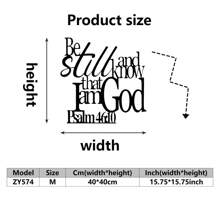 1pc Metal Wall Art, Home Decor, Bible Verse, Psalm 46:10 "Be Still And Know That I Am God"