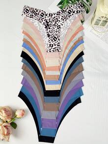15/8/7 PCS Women's Low-Waist Seamless-Cut Briefs,Halloween Costumes,Christmas, Bragas Mujer,Featuring Comfortable, Soft And Breathable Wear, Good Quality, Highlighting Elegant And Sexy Temperament, Suitable For Yoga, Sports, Fitness, Daily Life, Home, Going Out And Work, Made Of Premium Fabric With Quick-Drying And Lightweight Properties. - 彩色 - 查看 6