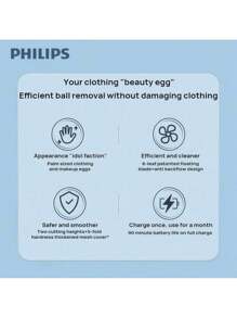 PHILIPS 毛球修剪器GCA2100/20 便攜快充高效去球 迷你家用旅行適用 深層護理不傷衣（靜謐藍）